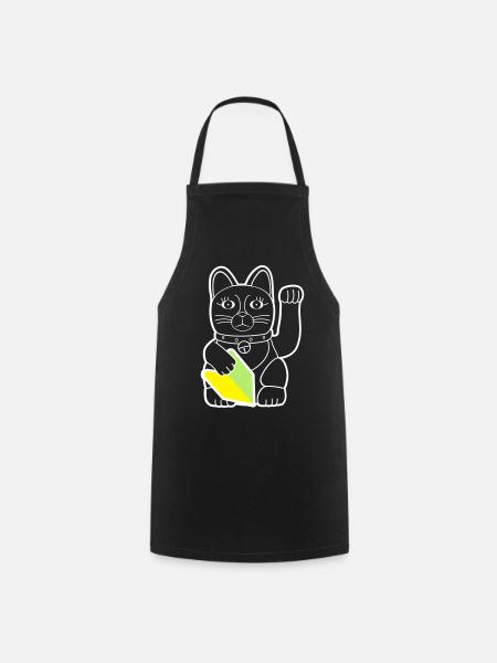 Maneki Neko "Wakaba" - Light Contour - Kochschürze - Schwarz
