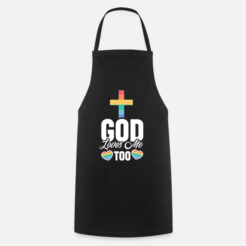 LGBTQ Regenbogen | Gott Glaube Christ Geschenkidee - Kochschürze - Schwarz