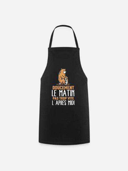 Doucement le matin pas trop vite l'après midi - Tablier de cuisine - noir