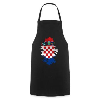 Kroatien Flagge Adria Zagreb Kroatische Fahne - Kochschürze - Schwarz - Vorne - AI Model Male 185 dark (185cm)