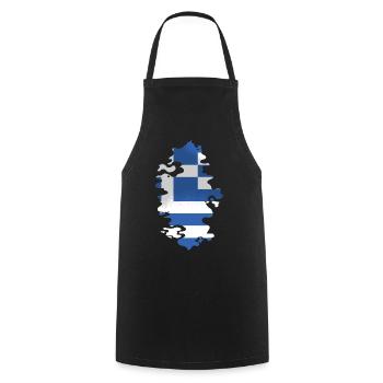 Grèce Drapeau Hellas Athènes Drapeau grec - Tablier de cuisine - noir - Devant - AI Model Male 185 dark (185cm)