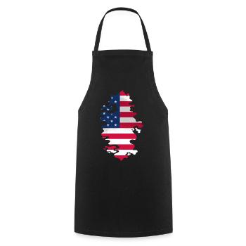USA Flagge Amerika Fahne Stars & Stripes Patriot - Kochschürze - Schwarz - Vorne - AI Model Male 185 dark (185cm)