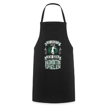 Badminton Badmintonspieler Sport Spruch Lustig - Kochschürze - Schwarz - Vorne - AI Model Male 185 dark (185cm)