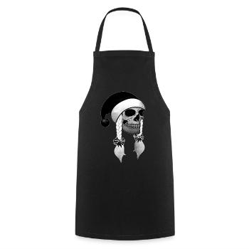Totenkopf Frau Weihnachten Mütze Zöpfe - Kochschürze - Schwarz - Vorne - AI Model Male 185 dark (185cm)