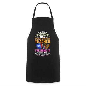 Éducation spécialisée Éducation spécialisée Promotion des besoins spéciaux - Tablier de cuisine - noir - Devant - AI Model Male 185 dark (185cm)