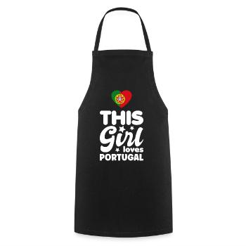 Portugal Flag Heart Portuguese Flag - Cooking Apron - black - Front - AI Model Male 185 dark (185cm)
