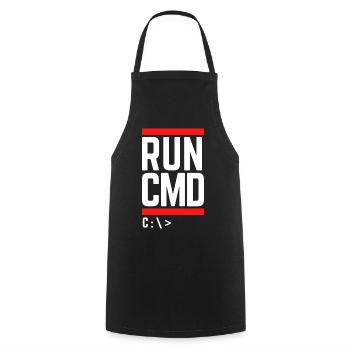 Run CMD Lustiger Spruch Informatik Nerd Code - Kochschürze - Schwarz - Vorne - AI Model Male 185 dark (185cm)