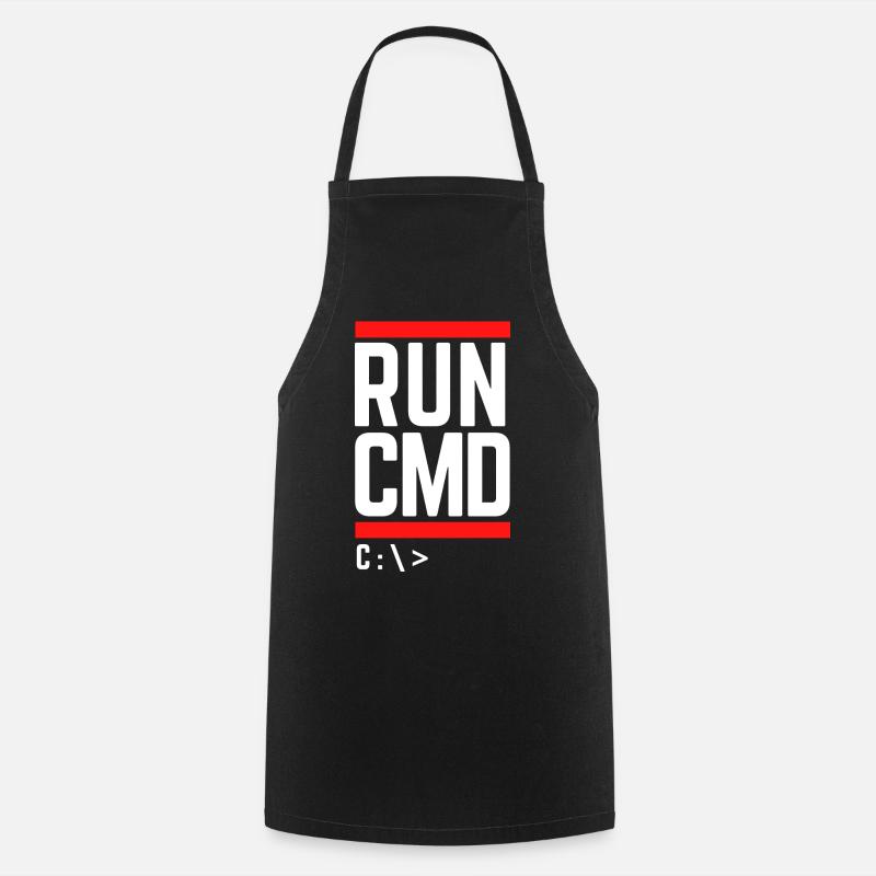 Run CMD Lustiger Spruch Informatik Nerd Code - Kochschürze - Schwarz