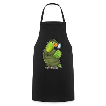 Parrot Detective Magnifier - Cooking Apron - black - Front - AI Model Male 185 dark (185cm)