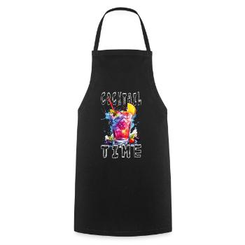 Cocktail Time Summer Beach Party Bar Club Drink - Cooking Apron - black - Front - AI Model Male 185 dark (185cm)