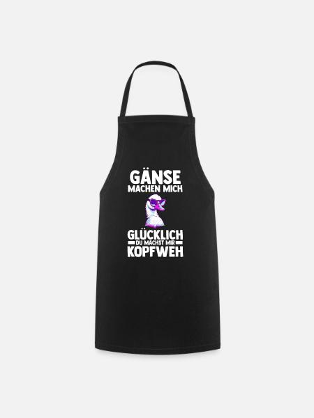 Gans Gänse - Kochschürze - Schwarz