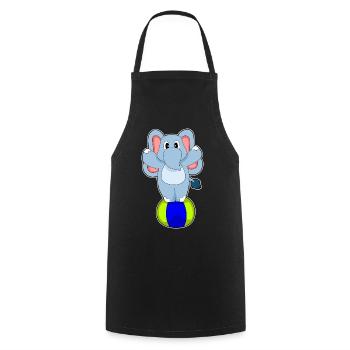 Elephant Workout Gymnastics Fitness - Cooking Apron - black - Front - AI Model Male 185 dark (185cm)