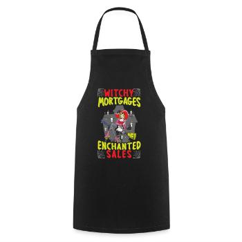 Witchy Mortgages Enchanted Sales Realtor Hal - Tablier de cuisine - noir - Devant - AI Model Male 185 dark (185cm)