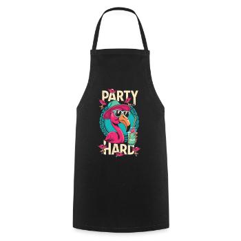 Flamingo Party Mode - Party like a flamingo - Cooking Apron - black - Front - AI Model Male 185 dark (185cm)