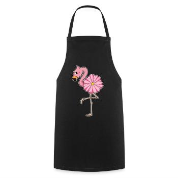 Flamingo Flower - Cooking Apron - black - Front - AI Model Male 185 dark (185cm)