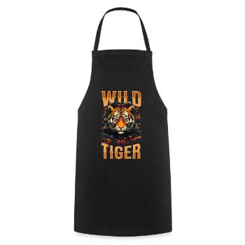 Tiger, Tiger Head, Big Cat, Predator, Wild, Strong - Cooking Apron - black - Front - AI Model Male 185 dark (185cm)