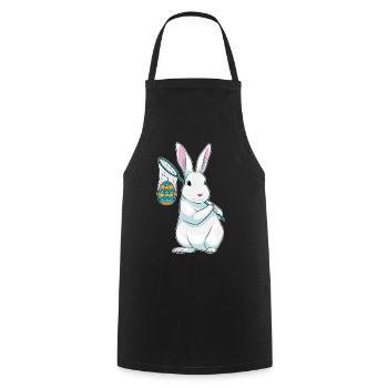 Hase Ostern Angeln - Kochschürze - Schwarz - Vorne - AI Model Male 185 dark (185cm)