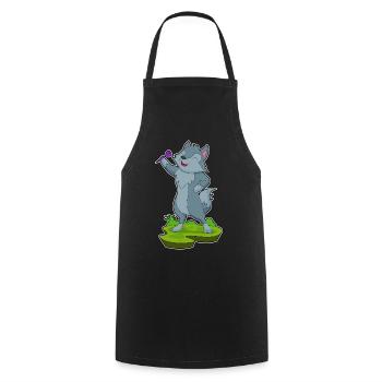 Wolf Dart Dartpfeil - Cooking Apron - black - Front - AI Model Male 185 dark (185cm)