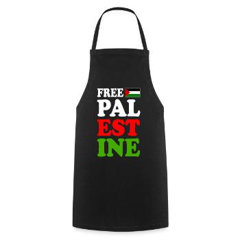 Free palestine - Tablier de cuisine - noir - Devant - AI Model Male 185 dark (185cm)