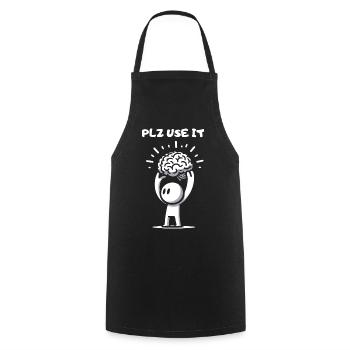 Stick Figure Cerveau Professeur Lycée Graduation Penser Avec Plaisir - Tablier de cuisine - noir - Devant - AI Model Male 185 dark (185cm)