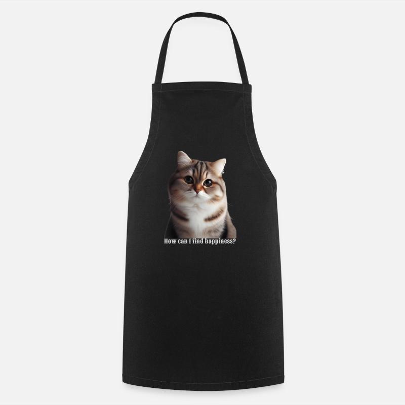 How can I find happiness - Cooking Apron - black