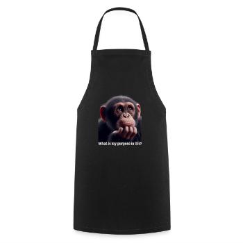 What is my purpose in life - Cooking Apron - black - Front - AI Model Male 185 dark (185cm)