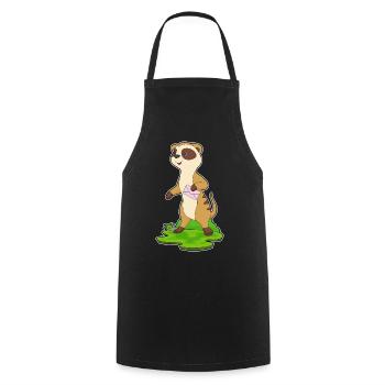 Lettre de suricate - Tablier de cuisine - noir - Devant - AI Model Male 185 dark (185cm)