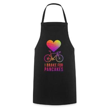 Coeur et vélo avec conception de texte de crêpe - Tablier de cuisine - noir - Devant - AI Model Male 185 dark (185cm)