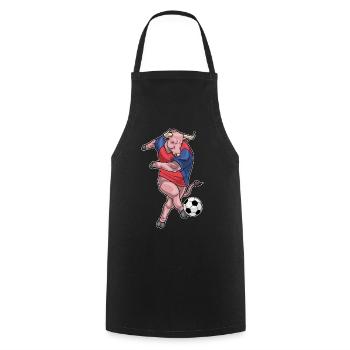 Stier Fußballspieler Fußball - Kochschürze - Schwarz - Vorne - AI Model Male 185 dark (185cm)