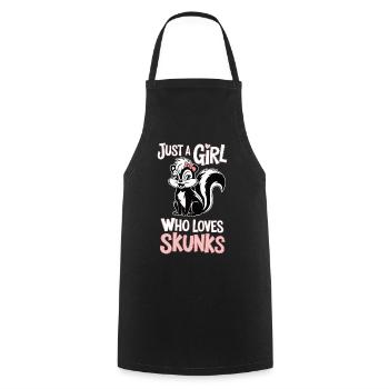 Just a Girl – Skunk Fan - Cooking Apron - black - Front - AI Model Male 185 dark (185cm)