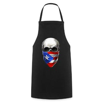 Puerto Rican Skull - Cooking Apron - black - Front - AI Model Male 185 dark (185cm)