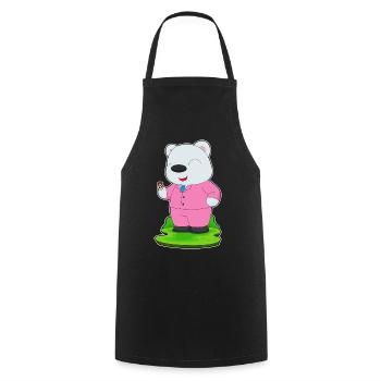 polar bear groom wedding ring wedding - Cooking Apron - black - Front - AI Model Male 185 dark (185cm)