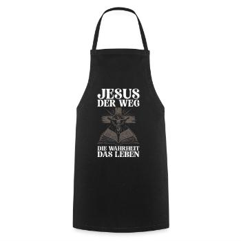 Jesus Der Weg Die Wahrheit Das Leben Gott Christus - Kochschürze - Schwarz - Vorne - AI Model Male 185 dark (185cm)