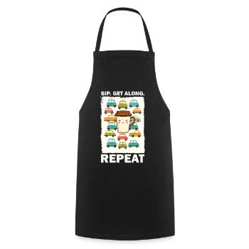 Playful coffee mug with cars - Cooking Apron - black - Front - AI Model Male 185 dark (185cm)