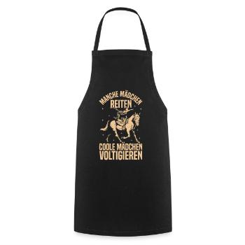 fille cool voltige équitation - Tablier de cuisine - noir - Devant - AI Model Male 185 dark (185cm)