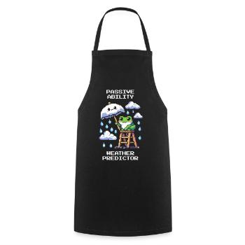 Passive Ability: Weather Oracle | Weatherman - Cooking Apron - black - Front - AI Model Male 185 dark (185cm)