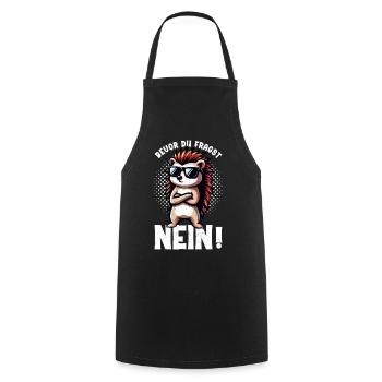 Avant de demander No Hedgehog Mauvaise humeur - Tablier de cuisine - noir - Devant - AI Model Male 185 dark (185cm)