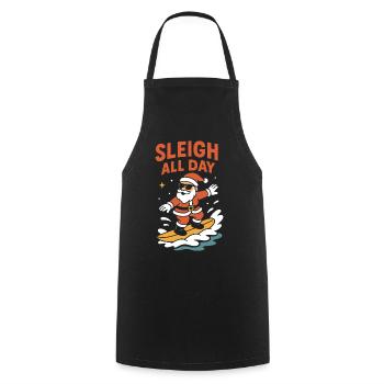 Schlitten-Ganztägiges Surfen am Weihnachtsfest - Kochschürze - Schwarz - Vorne - AI Model Male 185 dark (185cm)