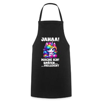 yes, maybe I'll make unicorn lovers later - Cooking Apron - black - Front - AI Model Male 185 dark (185cm)