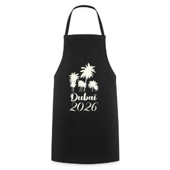 Scénario de Dubai Palm Trees 2026 - Tablier de cuisine - noir - Devant - AI Model Male 185 dark (185cm)