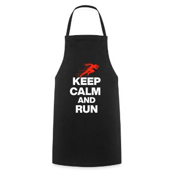 KEEP CALM AND RUN! - Kochschürze - Schwarz - Vorne - AI Model Male 185 dark (185cm)