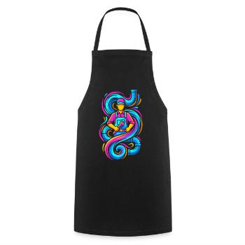 Plumber with wrench - Cooking Apron - black - Front - AI Model Male 185 dark (185cm)