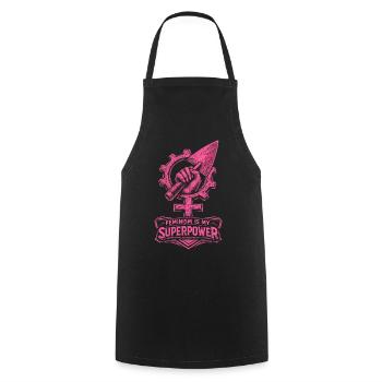 Feminism Feminist Feminist - Cooking Apron - black - Front - AI Model Male 185 dark (185cm)