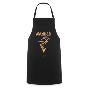 Berg Sonne Wolken - Wandern Motiv - Kochschürze - Schwarz - Vorne - AI Model Male 185 dark (185cm)