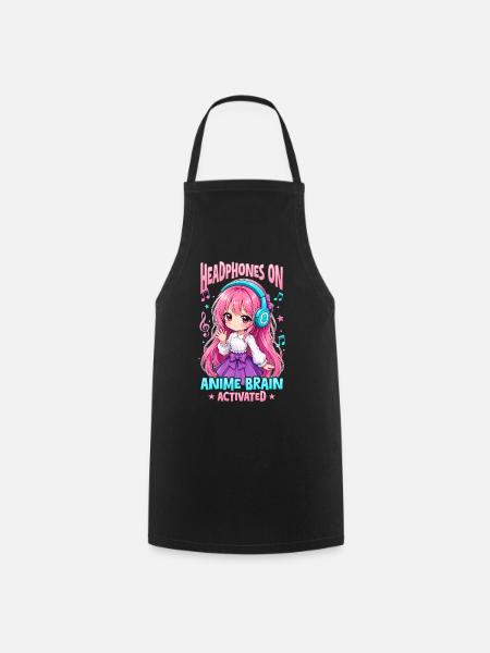 Anime and Music Chibi - Kochschürze - Schwarz