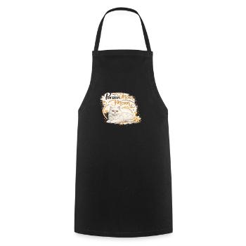 Cœur de maman perse de chat - Tablier de cuisine - noir - Devant - AI Model Male 185 dark (185cm)