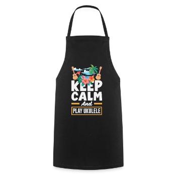 Funny Ukulele Designs and Sayings - Cooking Apron - black - Front - AI Model Male 185 dark (185cm)