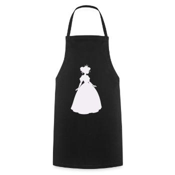 Princess silhouette in ball gown - Cooking Apron - black - Front - AI Model Male 185 dark (185cm)