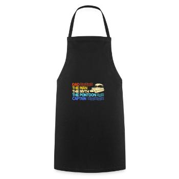Pontoon Boat Boat Boats - Cooking Apron - black - Front - AI Model Male 185 dark (185cm)