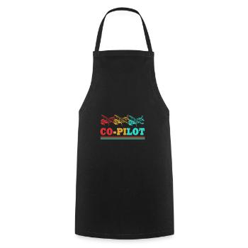 Pilote d’avion - Tablier de cuisine - noir - Devant - AI Model Male 185 dark (185cm)